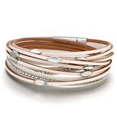 Femme Blush Beaded Leather Wrap Bracelet